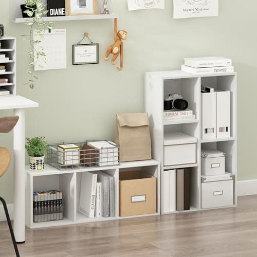 Furinno LUDER Book Shelf, 3-Cube Bookshelf, Bookcase with Open Shelves, 9.3 x 12 x 31.5, for Living Room, Bedroom, Home Office, White 8