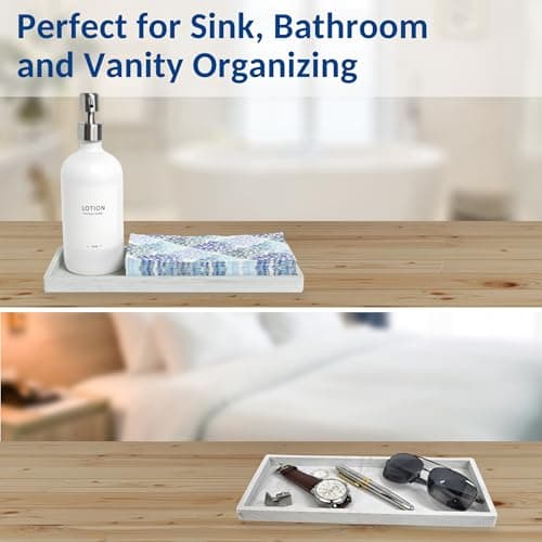 Spacewiser Countertop and Vanity Tray - 11.7" Silicone Bathroom Tray Countertop, Dish Soap Trays for Kitchen Counter, Sink Organizer Accessories Caddy, Toilet Laundry Shower Makeup Mat Oil Holder 6