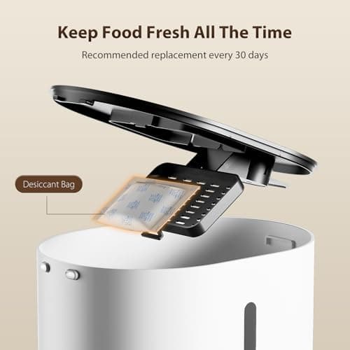 DUDUPET Automatic Cat Feeder WiFi - 4L Timed Automatic Cat Food Dispenser with App Control, 10 Meals 150 Portions Per Day, Blockage Sensor & 10S Voice Record Auto Pet Feeder for Cats & Dogs 7