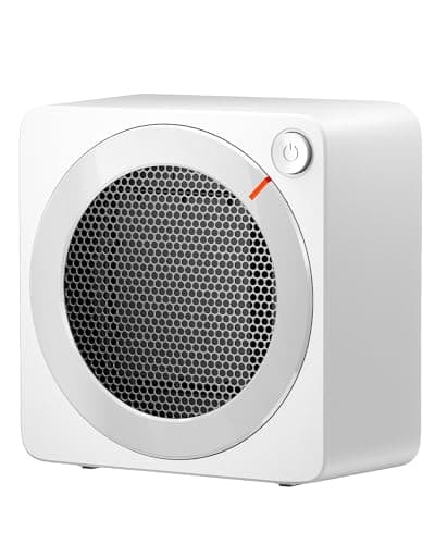 Gaiatop Mini Space Heater, Lightweight PTC Ceramic Fast Heating 500W Energy Efficient for Indoor Use, Overheating & 45° Tip-Over Protection, Portable Desk Electric Heaters for Office Home White