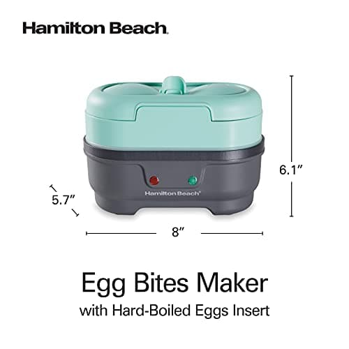 Hamilton Beach Sous Vide Style Electric Egg Bite Maker, Hard Boiled Egg Cooker & Poacher with Removable Nonstick Tray, Makes 2 in Under 10 Minutes, Teal (25511) 8