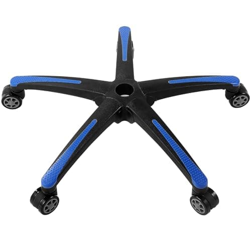 VEVOR Office Chair Base Replacement, 28", 2500 lbs Static Load, Heavy Duty Universal Computer Desk Chair Stool Base Part with 5 Casters and Reinforced Legs, Desk Chair Base Replacement, Black + Blue