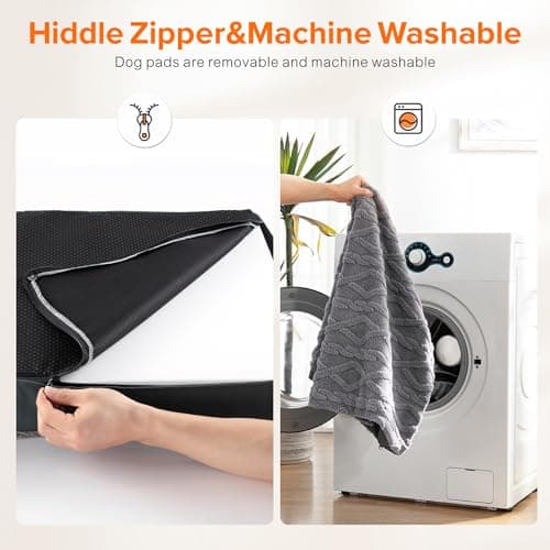 JOEJOY Orthopedic Dog Bed for Extra Large Medium Dogs, Big Dog Bed with Removable Waterproof Cover, Egg Crate Foam Pet Bed Mat, Washable Dog Crate Bed with Non-Slip Bottom, 44x32 Inch 7