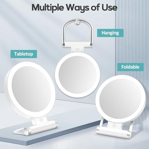 B Beauty Planet Magnifying Mirror with Light 30X, Double-Sided 1X/ 30X Magnifying Makeup Mirror with Tweezer, 2000mAh 3 Colour Modes with Adjustable Brightness,Foldable Travel Mirror(9" L x 7" W) 7