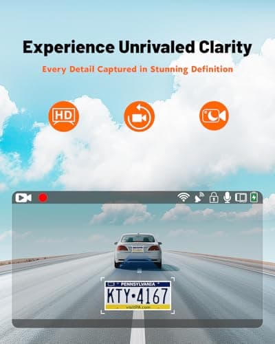 Sprleaf 4-Channel Dash Cam with Front and Rear Cameras, 360° Dashcam,128GB Card Included, 5G Wi-Fi and App Control, Night Vision, WDR, 24-Hour Parking Mode, Collision Detection 7