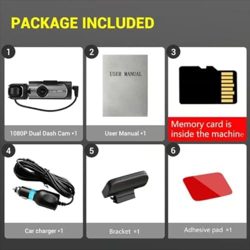 Vital Dash Cam 2025, Car Camera - Front and Rrear with 1080p Night Vision, Vigil Dash Cam 24h Parking Mode, 32G Memory Card (DashCam+32G Memory Card) 9