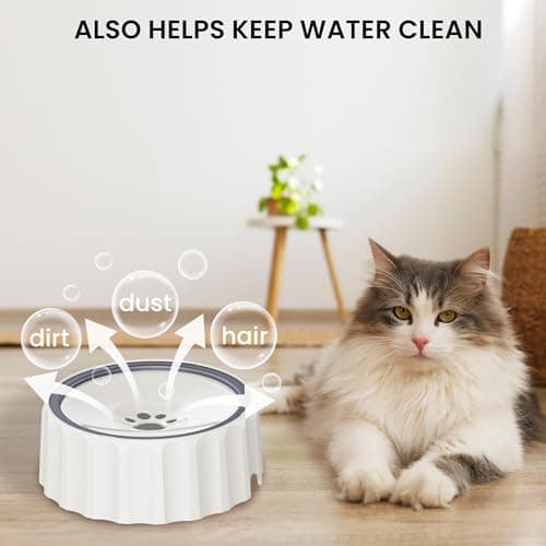 FORWH Dog Water Bowl No Spill 70oz/2L Large Capacity Dispenser Non Slip No Splash Bowl Pet Slow Feeder No Drip Dog Water Bowl on Vehicle Slow Water Bowl for Dogs and Cats 6