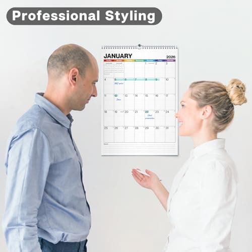 Dunwell Large Wall Calendar 2026, 12x17 (Colorful), Big Grid 12 x 17 Hanging Monthly Calendar with Large Daily Blocks, Premium Paper, Use Jan to Dec 2026 8