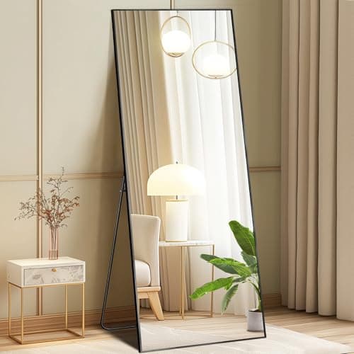 Aidoly Mirror Full Length, Upgraded Body Wall Mirrors with Shatter-Proof Glass, Floor Standing, Hanging or Leaning, Tall Mirror with Stand Aluminum Alloy Frame for Bedroom 7