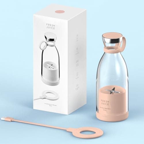 BEBESIRI Personal Portable Blender, 350ml USB Rechargeable Smoothie Maker with Stainless Steel Blade, BPA-Free & Easy Clean, Compact Travel Cup for Gym, Office, Home - Pink 8