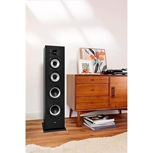 Polk Monitor XT70 Large Tower Speaker, Home Stereo Speakers, Hi-Res Audio, Dolby Atmos & DTS:X Compatible, 1" Tweeter, (2) 6.5" Balanced Woofers, (2) 8" Passive Radiators (Single, Midnight Black) 6