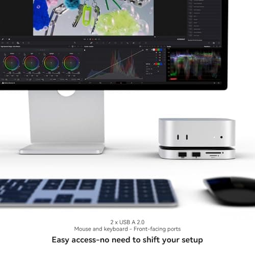 Minisopuru MINI4PRO Mac mini M4 Dock with 4K@60 HDMI, 8TB M.2 NVMe SSD Enclosure, Mac mini Hub & Stand for Mac mini M4 and M4 Pro 2024 (TF/SD Slot, 3* USB-A 2.0, Audio) | Silver 5