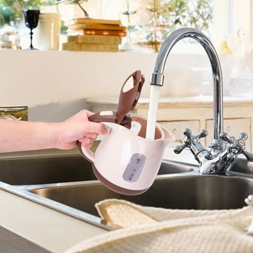 Aigostar Small Electric Kettle, 1L Portable Electric Tea Kettle 1100W with Automatic Shut-Off and Boil Dry Protection, Travel Hot Water Boiler Cordless for Making Coffee and Tea, BPA-Free, Brown 9