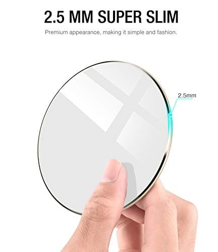 TOZO Ultra-Thin Portable Wireless Charger 15W Max Fast Wireless Charging Pad Compatible with iPhone 17/16 Plus/16 Pro Max /15/14/13/SE/Series, Samsung Galaxy S24/S23/S22 Series (No AC Adapter), Gold 5