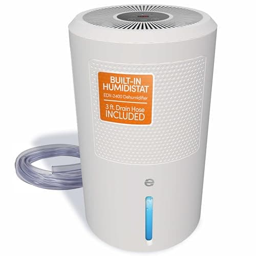 Eva-Dry EDV-2400 Compact and Powerful Dehumidifier | Eliminate Moisture | Energy Efficient | Quiet | Portable | Includes 3-Foot Drain Hose | Ideal for Home, Office, and RV