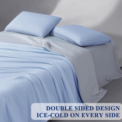 Vielit Cooling Comforter Queen Size for Hot Sleepers and Night Sweats, Luxury Lightweight Summer Comforter, Soft Double Sided Breathable Cooling Blankets,Q-Max>0.425,Machinewashable,90x90,Grey Blue 6