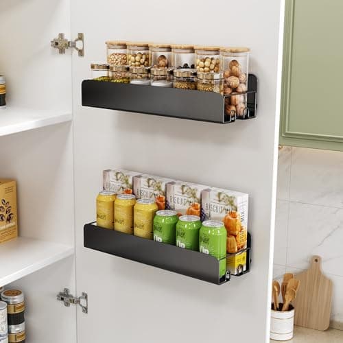Kitstorack 2 Pack Spice Rack Wall Mount for Home, Kitchen, Pantry Organizers and Storage 7