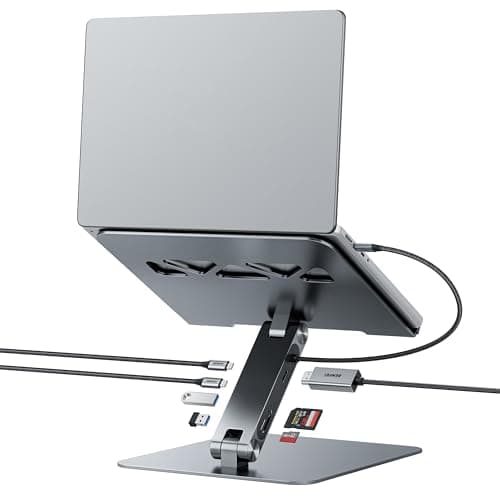 BENFEI Laptop Stand with USB C 7in1 Docking Station,HDMI 4K@60Hz,1*SD 1*Micro SD,100W Power Delivery,10Gbps 1*USB C 3.2 and 2*USB A 3.2 Compatible with MacBook Pro/Air, iPad Pro, XPS, Thinkpad