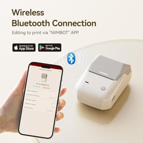 NIIMBOT B1 Barcode Label Maker, Bluetooth Thermal Label Printer, Portable Sticker Maker for Home Organization, Mailing, Bakery,Grocery, Small Business, Compatible with Phone Computer,Sky Grey 6