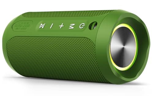EDUPLINK Bluetooth Speaker IPX7 Waterproof Wireless Speaker with Bass 20H Playtime TWS Stereo Pairing Portable Outdoor Speakers for Beach Camping Travel Gifts for Men Women Girls Boys Teens Dark Green