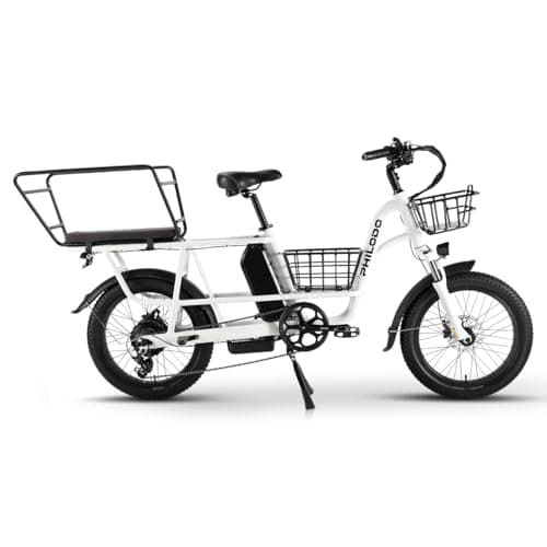 WakeWheel Electric Bike for Adults,1500W 450lbs Capacity Cargo Ebike, 48V 17.5Ah/35Ah Single/Dual Battery, 20"×3.0" Fat Tire 32MPH Electric Bicycle with Basket and Rear Rack for Carrying Passenger