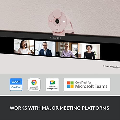 Logitech Brio 300 Full HD Webcam, auto Light Correction, Noise reducing mic, Privacy Shutter, USB-C, Works with Microsoft Teams, Google Meet, Zoom, for Streaming and Video Calling - Rose 7