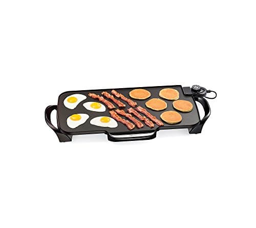 Presto 07061 22-Inch Electric Griddle with Removable Handles, Extra-Large Nonstick Ceramic Surface, Black