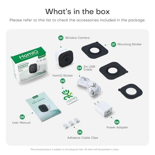 HomiQ 5MP 3K Window Camera for Home Security, 5G&2.4Ghz WiFi Human Detection Alert, AI Full Color Night Vision with Anti-Glare-Reflection 24/7 Events Recording, Easy Magnetic Mount for House/Apartment 7