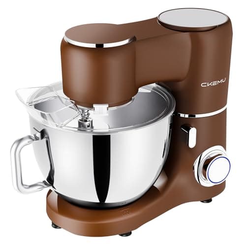 CKEMU Stand Mixer, 9-Quart Stainless Steel Bowl, 660W Professional Power, Multiple Speed Options, Sturdy Design, Easy to Clean, Lifetime Support, SM-1550(Caramel)