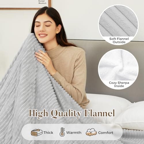 Electric Heated Blanket Queen Size 84" x 90" | 6 Heating Levels & 8h Auto Timer | Full Body Fast Heating and Ultra Soft Flannel, Machine Washable Bed Sofa Home Office Use, Light Grey 5