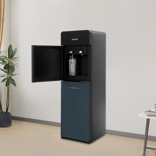 GSHIOIO Bottom Loading Water Cooler Dispenser for 5 Gallon Bottle 110V Hot and Cold Water Dispenser 3 or 5 Gallon Bottom-Mounted Water Gallon Dispenser for Home, Office, Apartment (Black-1) 5