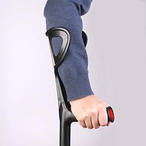 VISIONU Lightweight Foldable Forearm Crutch, Aluminum Walking Stick,Height Adjustable, Ergonomic Handle with Comfortable Grip 2ZG-02BM (Black) 8