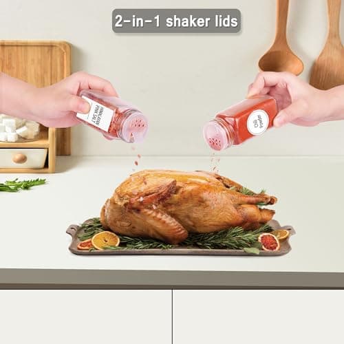 Churboro Magnetic Spice Rack for Refrigerator with Spice Jars- Includes 24 Pcs 4 OZ Seasoning Containers with Labels, 4 Space-Saving Magnetic Shelf for fridge- Perfect for Small Kitchens, Apartments 5