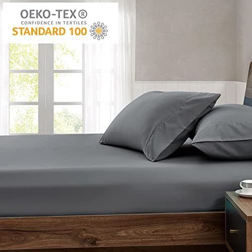 FreshCulture King Fitted Sheet Only - Hotel Quality Fitted Sheet King Size - Ultra Soft & Breathable - Brushed Microfiber - Deep Pocket - Cooling Fitted Sheets for King Size Bed (Dark Grey) 7