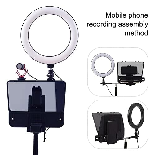 Inmei A10 Portable Teleprompter for Smartphones & DSLR Cameras with Phone Holder, Remote Control Ideal for Live Streaming, Interviews, Speeches & Video Production 6