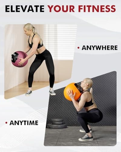 Mikolo Medicine Ball, Wall Ball,Soft Medicine Ball Set,Slam Ball for Core Training, Strength Workouts -Multi-Weight 10lbs 20lbs Exercise Balls for Home Gym, Functional Fitness (10/15/20/25LB) 8