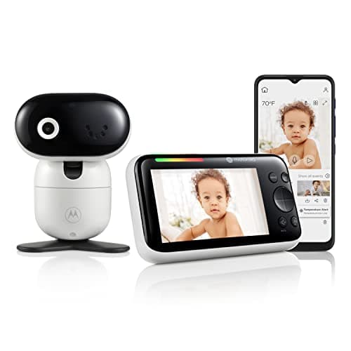 Motorola Nursery WiFi Video Baby Monitor with Camera and Audio, 5" Screen, HD PIP1510 Connect, 1000ft Range, Wall Mount, 2-Way Audio, Lullabies, Temperature Sensor, Zoom, Tilt