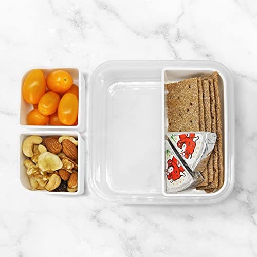 carrotez 3 Compartment Snack Container, Small Divided Food and Snack Container with Lids for Adults, Microwave Safe, BPA Free, Reusable, 2.4 Cup (570ml) 4
