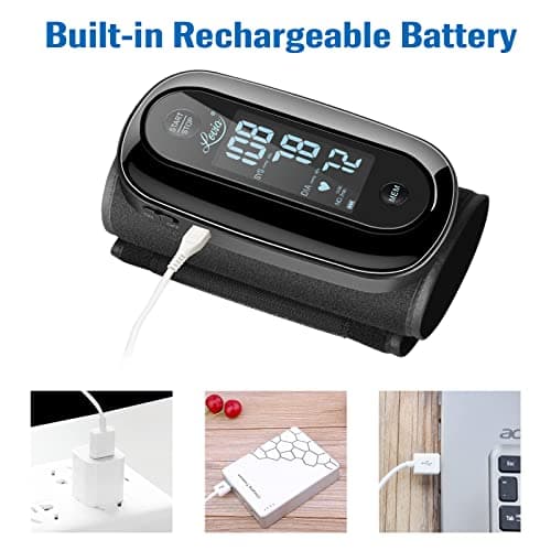 Blood Pressure Monitor Upper Arm with One Piece Design, Digital BP Machine for Home Use with Cuff Size 9-14 Inch, Portable Meter, Built-in Battery 5