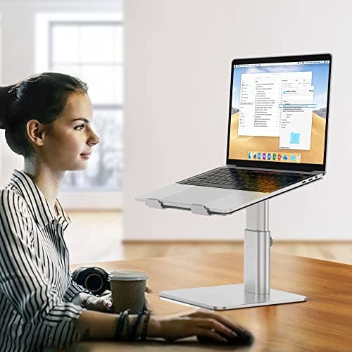 BESIGN LSX6N Laptop Stand, Ergonomic Adjustable Notebook Riser Holder, Computer Stand Compatible with Air, Pro, Dell, HP, Lenovo More 10-15.6" Laptops, Silver 7