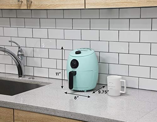 Elite Gourmet EAF-0201BL Personal Compact Space Saving Electric Hot Air Fryer Oil-Less Healthy Cooker, Timer & Temperature Controls, 1000W, 2.1 Quart, Mint 7