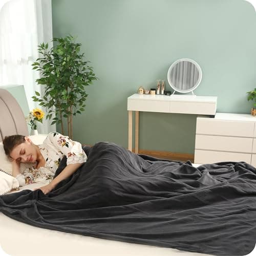 DUODUO Heated Electric Blanket 62"x84" Twin Size Warm Coral Fleece with 4 Heat Settings & 10 Hours Auto Shut Off Overheating Protectsion - Black 5