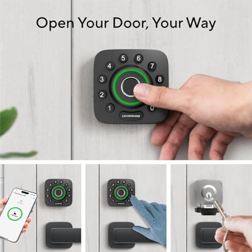 ULTRALOQ U-Bolt Pro Smart Lock with WiFi Bridge, 7-in-1 Fingerprint Keyless Entry Door Lock, App Remote Control, Backlit Keypad, Auto Unlock, Front Door Smart Deadbolt, IP65 Waterproof, 1Year Battery 6