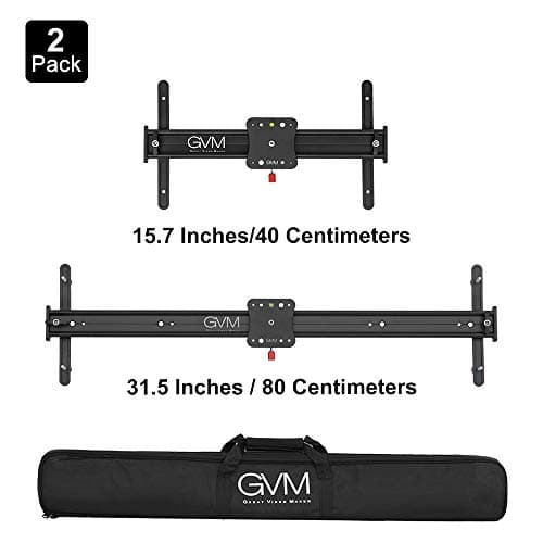 GVM Camera Slider Dolly Track, 31.5" Camera Slider Aluminum Rods Rotatable Rubber Wheels for DSLR Camera Camcorder and Low-Level Shooting 8