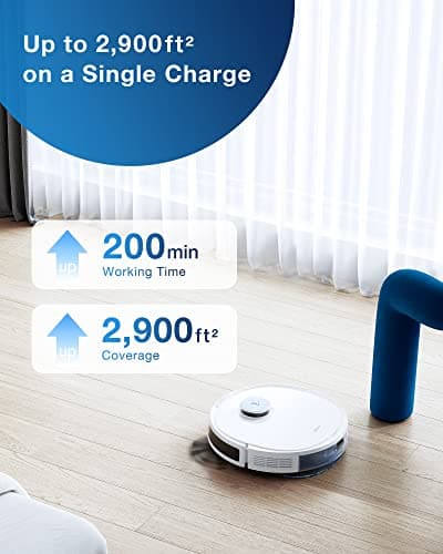 ECOVACS DEEBOT N10 Plus Robot Vacuum and Mop Combo with Auto-Empty Station, Hands-Free Cleaning for 60 Days, 3800Pa Suction, 330mins Max Run-time, Precision Mapping with Lidar & dToF Sensors, White 7