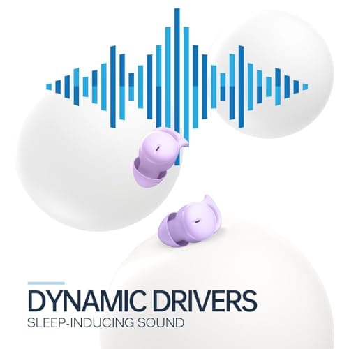 Hulaed Invisible Sleep Headphones,Sleep Earbuds for Side Sleepers,Sleep Earphones Comfortable Noise Blocking, Bluetooth 5.3 Wireless Headphones for Sleeping,Running,Driving,Hiking - Purple 6