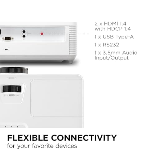 ViewSonic PA503HD 4000 Lumens High DLP Brightness Projector with 1.1x Optical Zoom, USB, and HDMI inputs for Home and Office 8