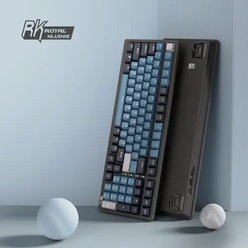 RK ROYAL KLUDGE RK98 Wireless Mechanical Keyboard, Triple Mode 2.4G/BT5.1/USB-C Hot Swappable Keyboard with Number Pad, Pre-lubed Clicky Switches RGB Backlit Gaming Keyboard, Software Support 9