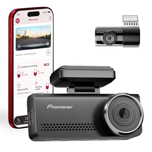 Pioneer VREC-Z820DC Dual Dash Cam Front and Rear Car Camera - Premium 4K Camera, AI-ISP Starvis Night Vision, 139 Degree Wide Lens, ADAS Safety Alerts, Built in GPS, Impact Detection, 24/7 Coverage