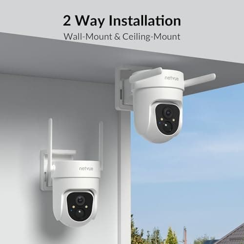 NETVUE Outdoor Wireless Solar Security Camera for Home Security,2K 3MP Surveillance with 360° View, AI Motion Detection, Spotlight Siren, Color Night Vision, Two-Way Audio, Waterproof 6